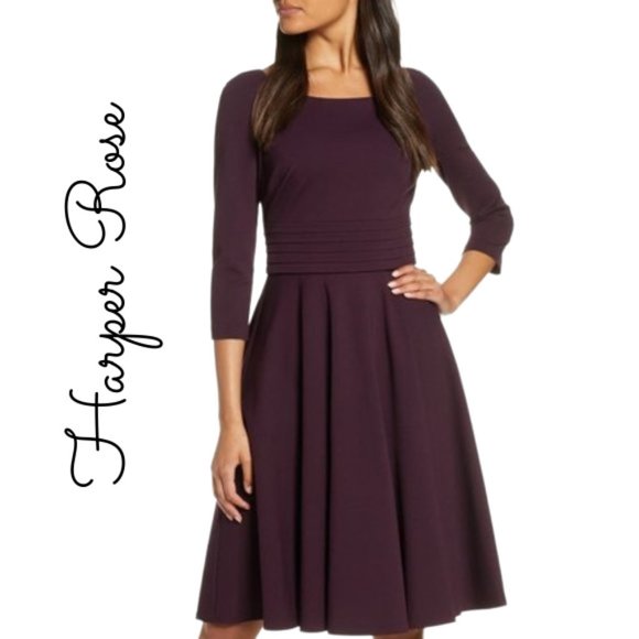 Harper Rose Dresses & Skirts - Harper Rose Plum Fit and Flare Dress Size 12